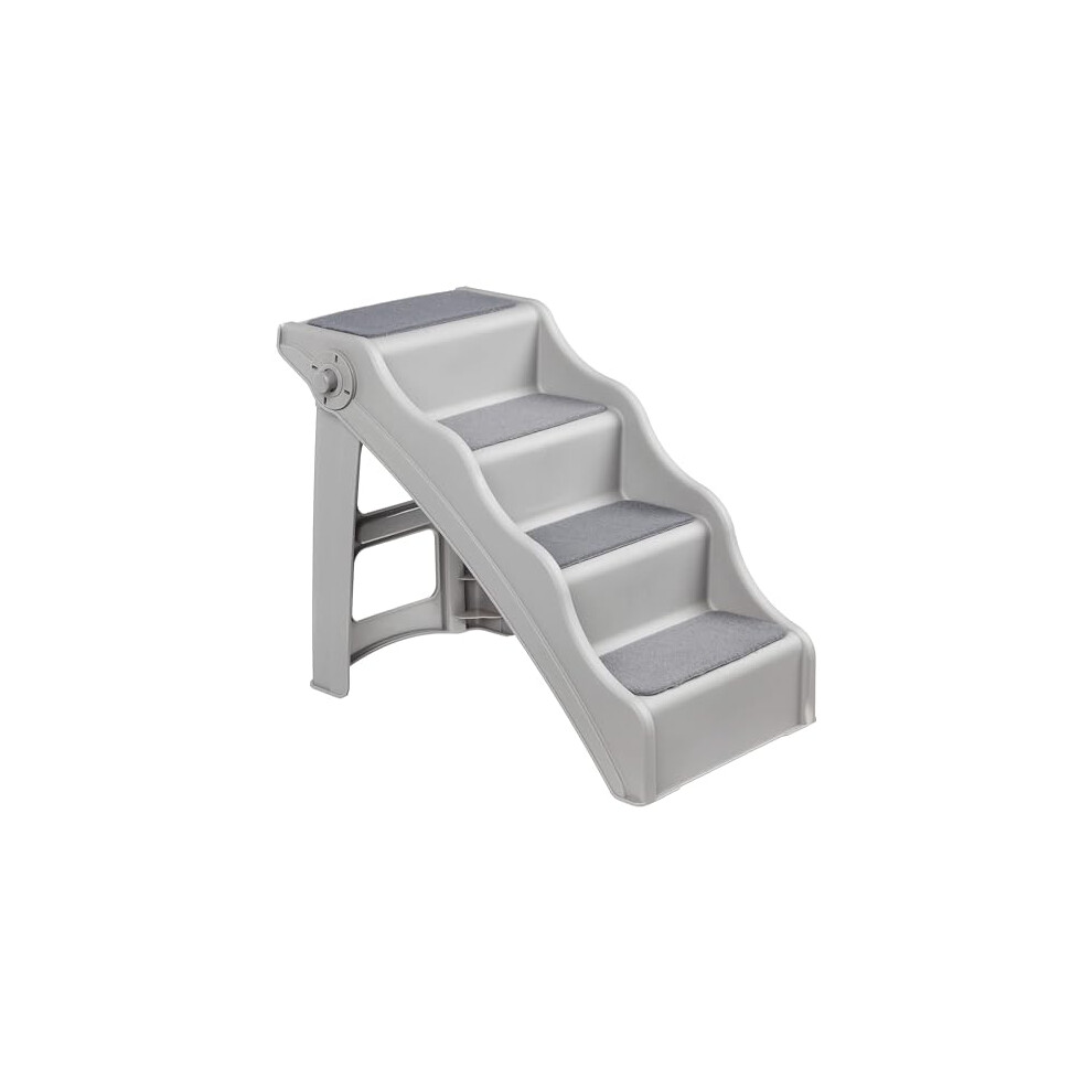 Amazon Basics Foldable Dog Steps for Bedroom and Sofa, Grey, 60.7 x 40.9 x 50.2 cm