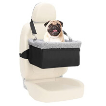 UNICITII Dog Car Seat for Small Dog, Raised Dog Booster Seat with Metal Frame, Dog Car Booster Seat Puppy Car Seat for Pets Small Dogs Cats