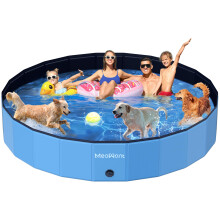 Meowant Foldable Dog Pool Dog Paddling Pool, Upgrade Thickened PP Material Swimming Pools for Large Dogs, Indoor Outdoor Portable Dog Pool, Large Bath