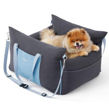 Lesure Dog Car Seat for Medium Dog - Waterproof Dog Booster Seat for Car with Storage Pockets, Clip-On Safety Leash and Memory Foam Filling, Small Pet