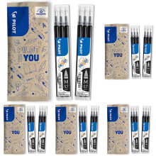 Pilot Frixion 0.7 Refills - Set of 6 Gel Rollerball Refills - Compatible with Frixion Ball and Clicker - Black, Medium