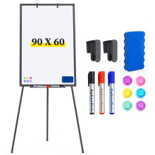 Flip Chart Whiteboard 60x90cm, Magnetic Whiteboard with Stand, Portable Lightweight Flipchart for Home, Office, School