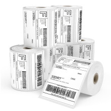 Direct Thermal Labels 6 Roll 1500 Labels Shipping Labels White 4" x 6"(101x152mm) Packaging Envelopes Labels for Direct Thermal Printers