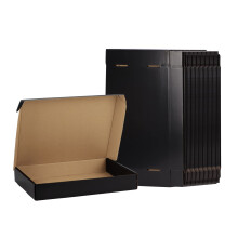 EXYGLO 330x254x51 mm shipping boxes 25 Pack, 13x10x2 inch Cardboard Postal Boxes Black Gift Boxes for Packaging, Medium Box Mailers for Posting Mailin