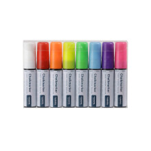 Europel Chalk Markers - 15mm Tip Liquid Chalk Ink Pens for Non Porous Surfaces - Pack of 8 Assorted Colors Markers, Wet Wipe & Dry Erase Marker Pens f