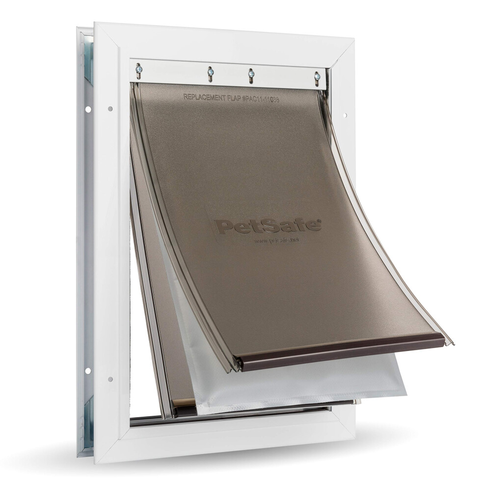 PetSafe Extreme Weather Energy Efficient Aluminium Pet Door for Cats and Dogs ? Insulated Flap System ? Large