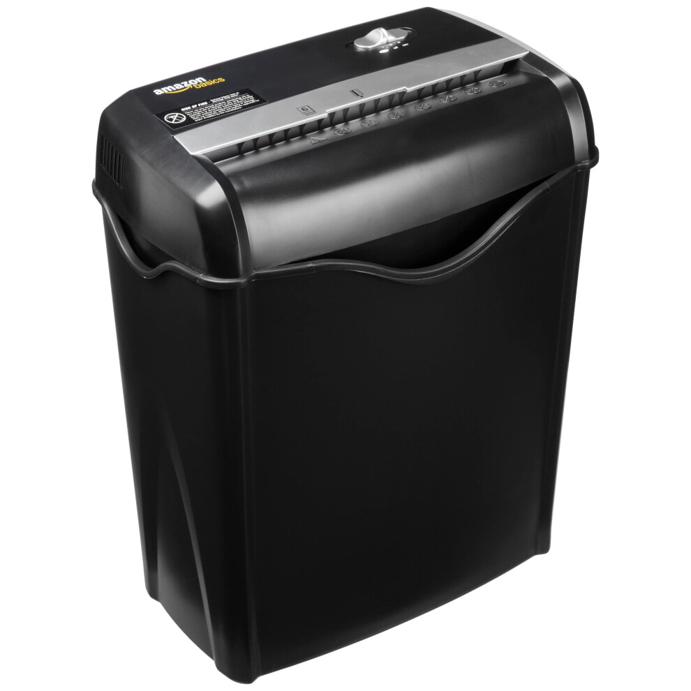 Amazon Basics 5-6 Sheet Cross Cut Paper and Credit Card Shredder with 14.3L Bin for Business & Home Office Use with Reverse Function, Black