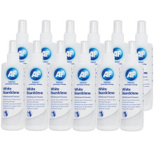 AF Whiteboard Cleaner Spray Solution | Fluid for White Board Surface Cleaning | Ideal for Schools, Offices, Classrooms + Labs - 12 x 250ml Bottle
