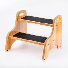 StrongTek Wood 2 Step Stool for Kids with Non-Slip Stepping Surface, Portable Handles, Skid Resistant Foot Pads, and 300 lbs. Capacity, Multipurpose H