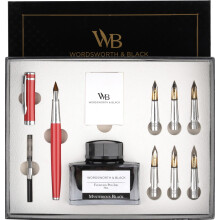 Wordsworth & Black Calligraphy Pen Gift Set, Includes Ink Bottle, 6 Ink Cartridges, Ink Refill Converter, 6 Replacement Nibs, Premium Package, Journal