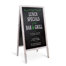 UNHO Wooden A Frame Chalkboard Sign 29.1" x 17.3" Free Standing Chalkboard Easel Magnetic Sandwich Boards Sturdy Restaurant Board Business Signs Outdo