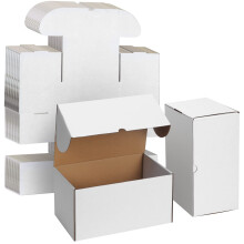 EYMPEU 20 Cardboard Boxes 10X7X5 Inch (25.4X17.8X12.7cm) White Shipping Box, Kraft Corrugated Small Mailing Boxes