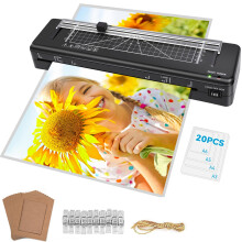 Laminator A3 Laminator Machine with Built-in Trimmer, Fast Warm-up, 13 Inches Cold and Thermal Laminator with 20 Laminating Sheets, Portable Laminatin