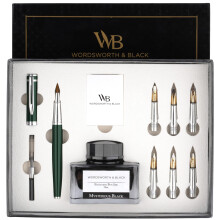 Wordsworth & Black Calligraphy Pen Gift Set, Includes Ink Bottle, 6 Ink Cartridges, Ink Refill Converter, 6 Replacement Nibs, Premium Package, Journal