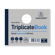 Challenge Triplicate Book, Carbonless, 100 Pages, 5 pack (105 x 130 mm)