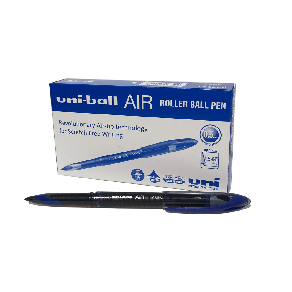 uni-ball UB-188-M Micro Air Rollerball Pens. Premium 0.5mm Nib for Super Smooth Handwriting. Writes Like a Fountain Pen. Fade and Water Resistant Liqu