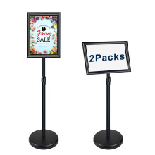 NewZeal 2 Pack A4 Poster Stand Floor Standing Display Holder Snap Frame Stand Aluminum Sign Holder, Angle & Height Adjustable Telescoping?Notice Stand