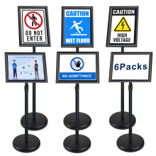 NewZeal 6 Pack A4 Poster Stand Floor Standing Display Holder Snap Frame Stand Aluminum Sign Holder, Angle & Height Adjustable Telescoping?Notice Stand