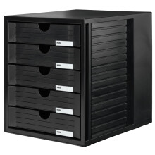 HAN 1450-13, SYSTEMBOX drawer set. Innovative, attractive design with 5 closed drawers, black