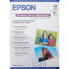 Epson 2357125 Premium Glossy Photo Paper, A3, 297 x 420mm, 255 g/m2, 20 Sheets, White