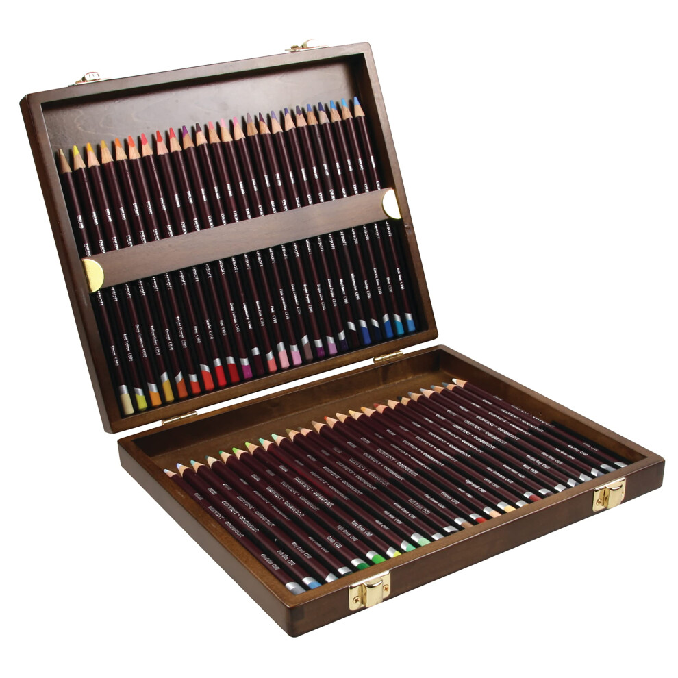 Derwent Coloursoft Colouring Pencils, Drawing & Writing, Set Of 48 In Wooden Gift Box, Ideal For Colour Building, Professional Quality, 2301660