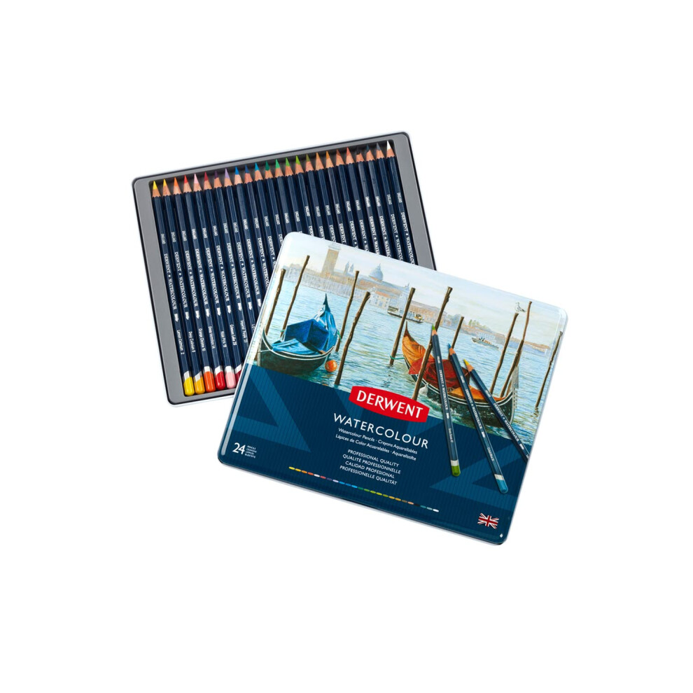 Derwent Watercolour Pencils, Painting & Drawing, Set Of 24, Ideal For Blending & Layering, Professional Quality, 32883