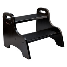 StrongTek Wood 2 Step Stool for Kids with Non-Slip Stepping Surface, Portable Handles, Skid Resistant Foot Pads, and 300 lbs. Capacity, Multipurpose H