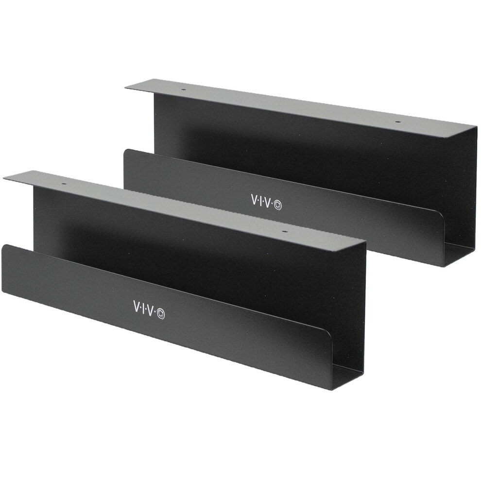 VIVO Under Desk 42 cm Cable Management Trays, Power Strip Holders, Cord Organizers, Wire Tamers for Office and Home, Black, 2 Pack, DESK-AC06-2C