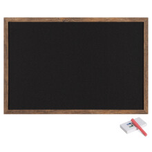 Navaris Wall-Mounted Chalkboard - 70x50cm Framed Blackboard for Wall - Memo Message Board with Pack of 4 Chalk Sticks for Home Kitchen Office