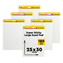 Post-it Super Sticky Meeting Charts,Value Pack, 6 Pads, 30 Sheets per Pad,635 mm x 762 mm, White Color - for Brainstorming Anywhere and Keeping All Id