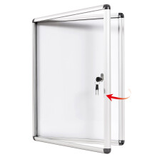 Swansea Enclosed Bulletin Board Lockable White Board Noticeboard with Door Wall Display Case for School Office 67x50cm(4xA4)