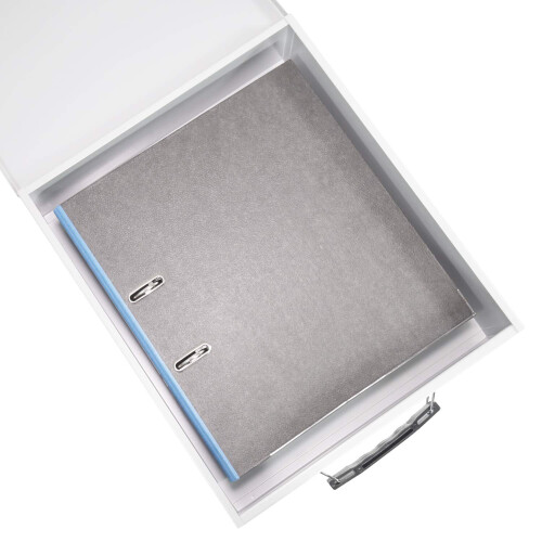 HMF 142-07 Lockable XL Document Tape for Folders, DIN A4 / B4, Light Grey 1