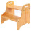 VaeFae Bamboo 2 Step Stool with Non-Slip Step Treads and 2 Cutout Handles 1