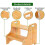 VaeFae Bamboo 2 Step Stool with Non-Slip Step Treads and 2 Cutout Handles 5