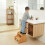 VaeFae Bamboo 2 Step Stool with Non-Slip Step Treads and 2 Cutout Handles 2