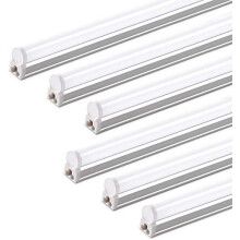 Barrina Led Batten Light 4ft, 6 Packs, T5 Led Tube Lights, 2200lm 6500K Super Bright White LED Garage Lighting, Wall and Ceiling Batten Lights, 20W
