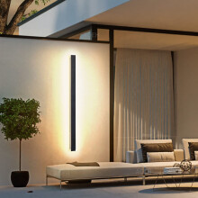 Outdoor Wall Lights LED Black Long Wall Sconce Ip65 Waterproof Outside Lights Rectangular Wall Lighting 3000k 20W Aluminum Exterior/Indoor Wall Light