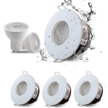 4XSweier 5W IP65 Waterproof LED Recessed Ceiling Lights, Cool White 6000K 450LM, Suitable for Bathroom and Kitchen spotlights (Including GU10 Bulbs),D