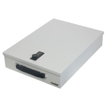 HMF 1413-07 Lockable Document Box with Combination Lock, DIN A4, Light Grey
