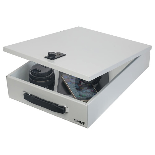 HMF 1413-07 Lockable Document Box with Combination Lock, DIN A4, Light Grey 1