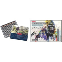 Derwent Graphitint Tinted Graphite Drawing Pencils, Set Of 24, Watersoluble, 0700803 & A3 Watercolour Paper Pad, 12 Sheets, Acid-Free Paper, Ideal For