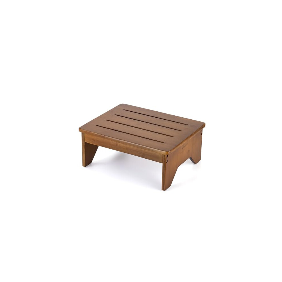 Strongtek Bamboo Step Stool For Adults, Bedside Step For High Beds, 300 Lbs Capacity, Non-Slip Bed Foot Stool With Rounded Edges, Small One Step Stool 5051218496753