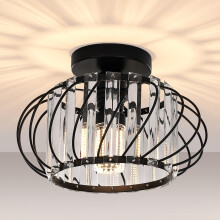 FRIDEKO HOME Modern Ceiling Light- Easric Black Ceiling Lighting Ceiling Lights Living Room LED Crystal Chandeliers Fittings for Kitchen Hallway Dinin