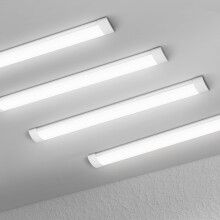 muzha 4 Packs LED Batten Lights?PC Body? 5FT 50W 4000k 5000lm,Low Profile Wall or Ceiling Surface Mounted Fitting for Home/Workshop/Office/School Rest