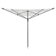 Addis 50m 4 Arm Rotary Washing Line (Grey) Multiple Tension Height Adjustment, Folding Outdoor Rotating Clothes Dryer & Ground Spike MOB, Metallic