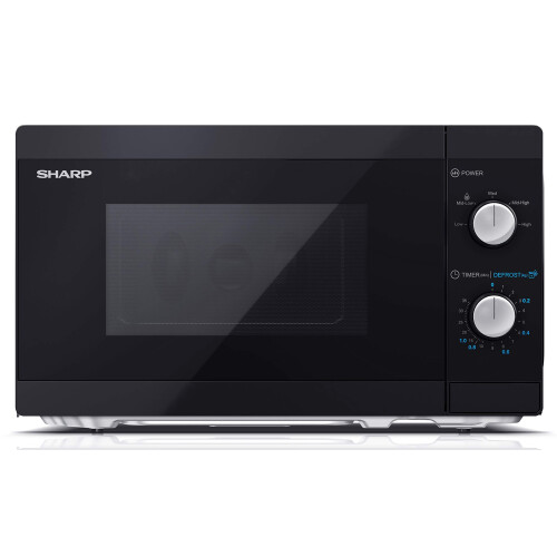 Sharp SHARP YC-MS01U-B Compact 20 Litre 800W Manual control Microwave, 5 power levels, defrost function, LED cavity light - Black 1