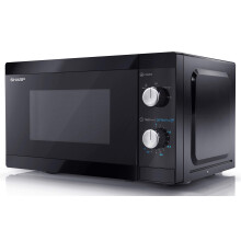 SHARP YC-MS01U-B Compact 20 Litre 800W Manual control Microwave, 5 power levels, defrost function, LED cavity light - Black
