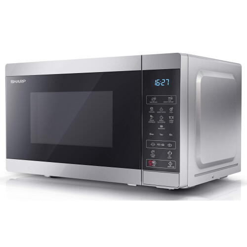 Sharp SHARP YC-MS02U-S Compact 20 Litre 800W Digital Microwave, 11 power levels, ECO Mode, defrost function, LED cavity light - Silver