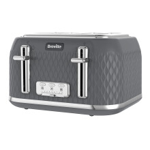 Breville Curve 4 Slice Toaster with High Lift & Wide Slots | Grey & Chrome [VTR013]