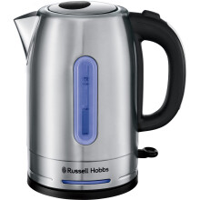 Russell Hobbs Electric Kettle (For Hot Water, Tea or Coffee, 1.7L, Brushed stainless steel, Quiet boil technology, Rapid Boil, Perfect pour) Quiet Boi